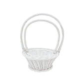 Set 2 Cosuri din Rachita Forma Rotunda Alb